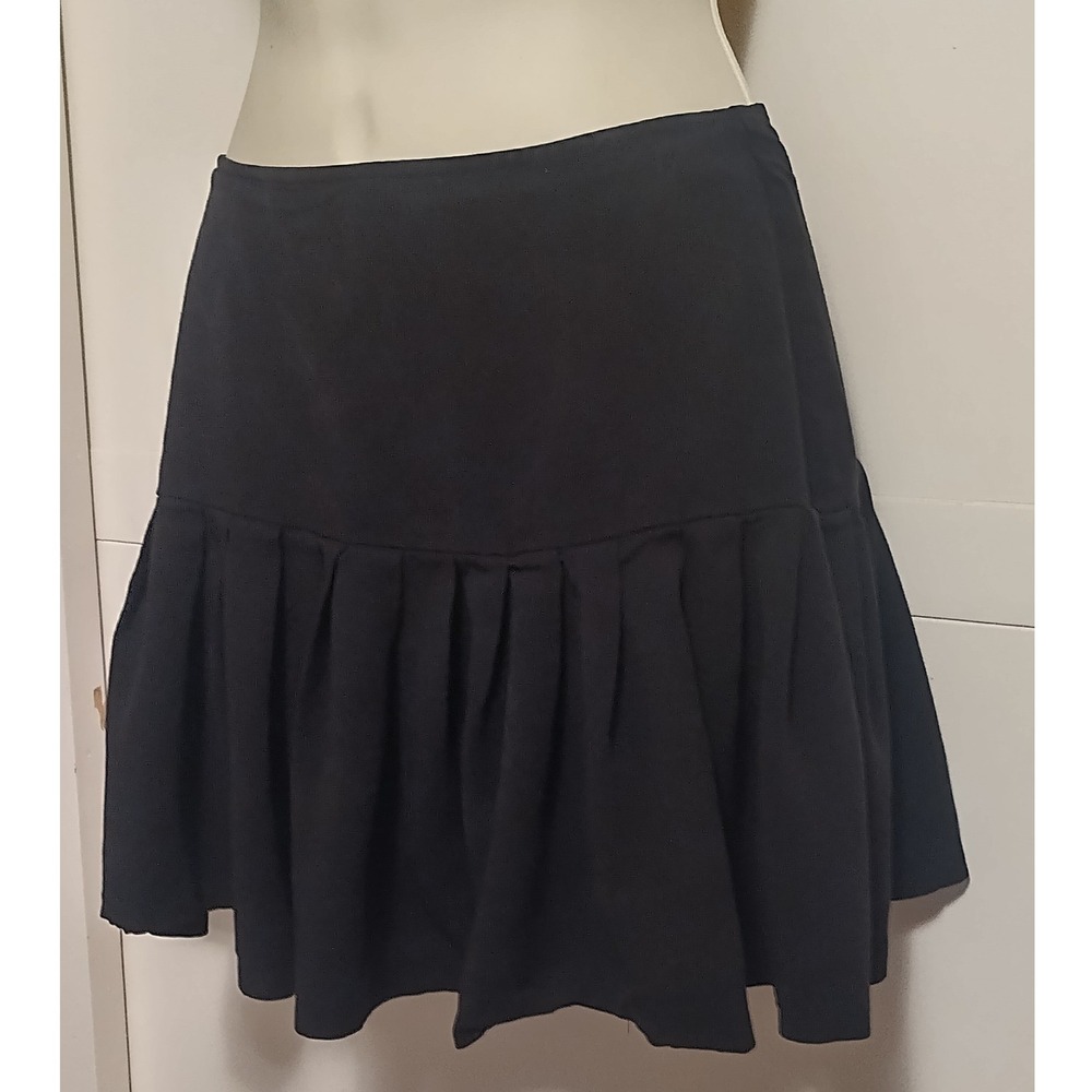 Vintage Contempo Casuals Black Pleated Mini Skirt Womens Size 5 Made USA